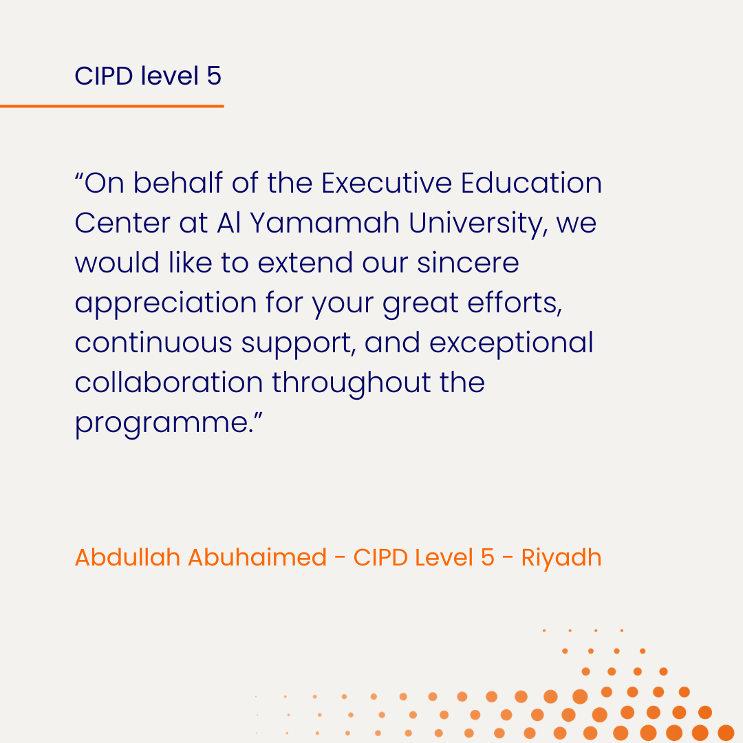 CIPD level 5 Testimonial